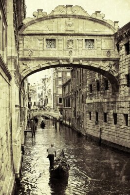 Fototapete Venedig und die retro-seufzer-brücke
