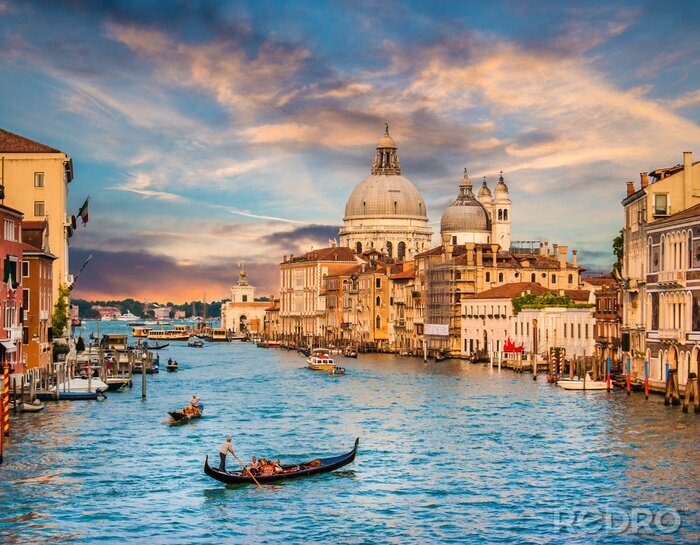 Fototapete Venedig und romantischer Sonnenuntergang