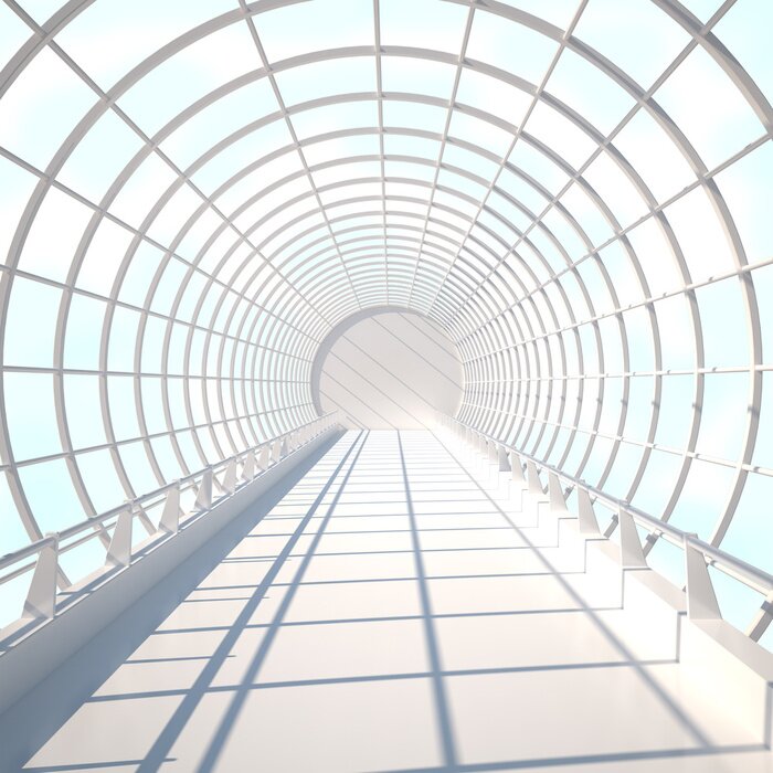 Fototapete Verglaster Korridor räumlich