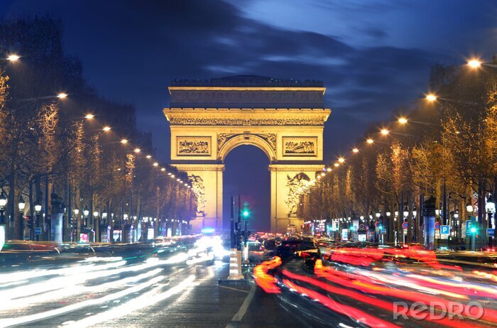 Fototapete Verkehrsreiche Straße von Paris