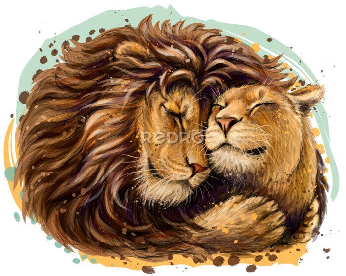 Fototapete Verliebtes Wildkatzenpaar