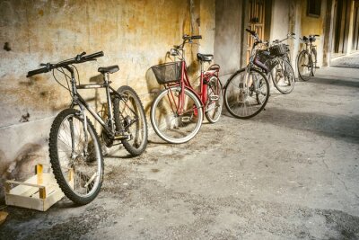 Fototapete Verschiedene Arten von Fahrrädern