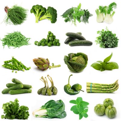 Fototapete Verschiedene Sorten von grünem Gemüse
