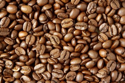 Fototapete Verschütteter Bohnenkaffee ungemahlen
