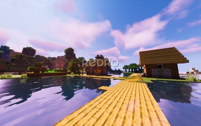 Fototapete Village côtier Minecraft