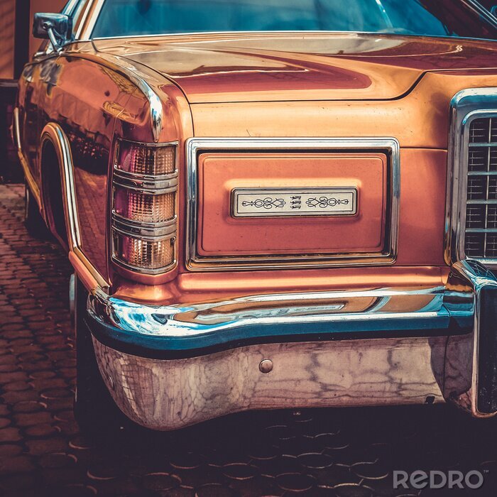 Fototapete Vintage Auto mit Weinlese-Effekt