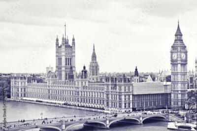 Fototapete Vintage-Big Ben und Parlament