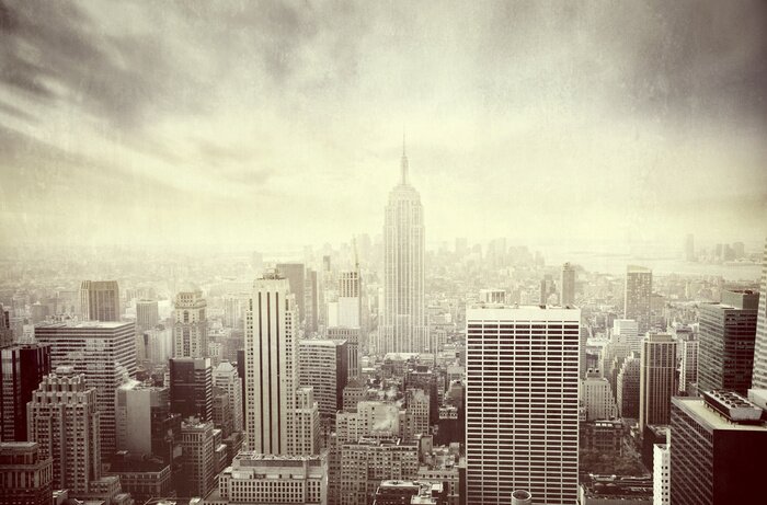 Fototapete Vintage Blick auf New York