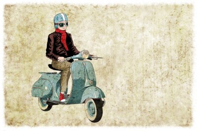 Fototapete Vintage Motorroller