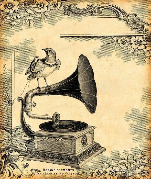 Fototapete Vintage Musik