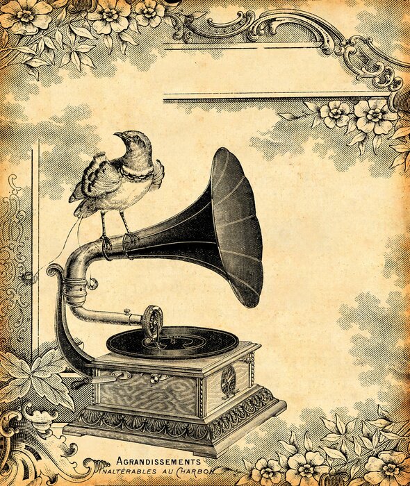 Fototapete Vintage Musik