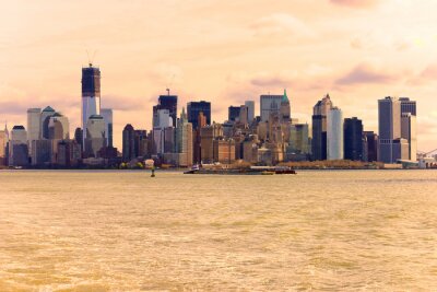 Fototapete Vintage Panorama von Manhattan