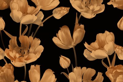 Vintage Tulpen in Gold und Schwarz