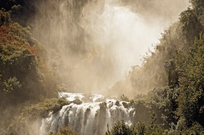 Fototapete Vintage Wasserfall 3D