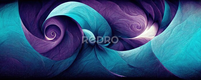 Fototapete Violett-türkisfarbene Spirale