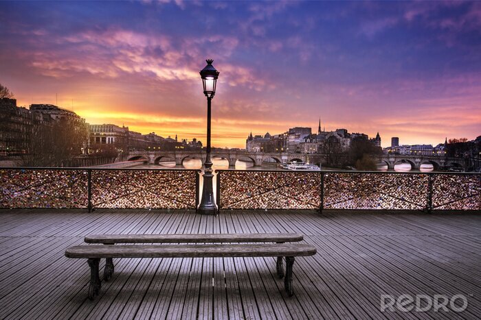 Fototapete Violette Wolken über Paris