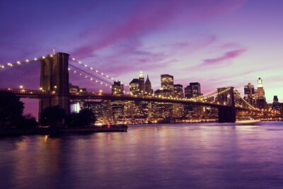 Fototapete Violetter Himmel und New York City