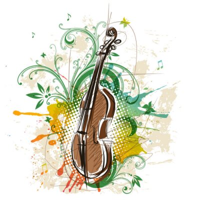 Violine, abstrakte floralen Hintergrund