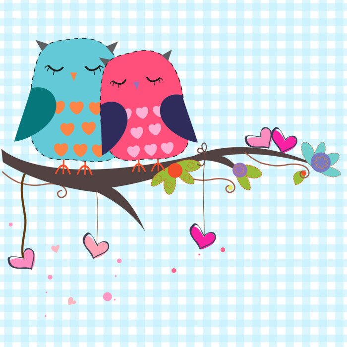 Fototapete Vögel mit blauem Käfig im Hintergrund