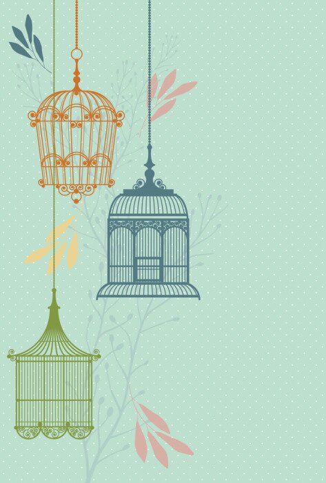 Fototapete Vogelkäfige für Mädchen