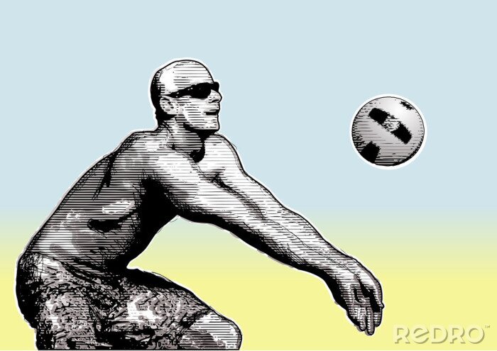 Fototapete Volleyball-Abstraktion mit Ball