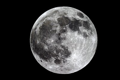 Fototapete Vollmond auf schwarzem Hintergrund