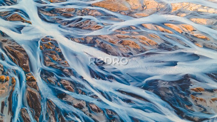 Fototapete Von isländischen Gletschern fließender Fluss