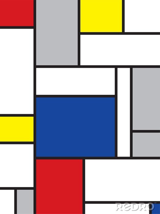 Fototapete Von Mondrians Werk inspirierte Grafiken
