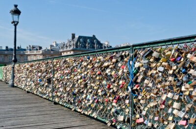 Fototapete Vorhängeschlösser Pariser Brücke