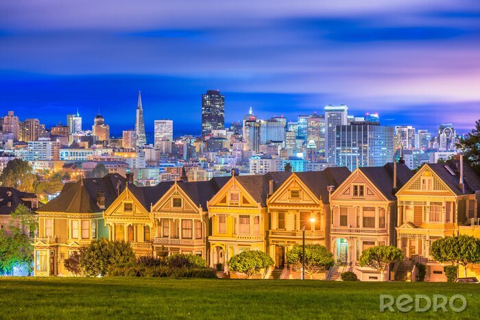 Fototapete Vororte von San Francisco vor dem Hintergrund der Stadt