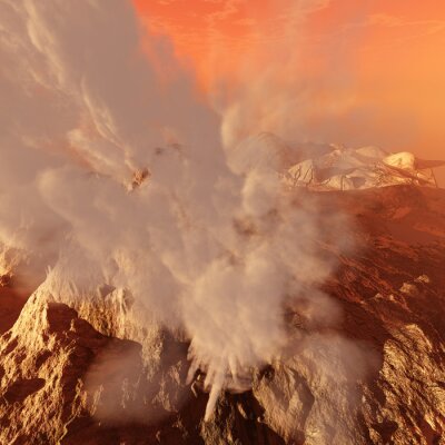 Fototapete Vulkanausbruch und Natur