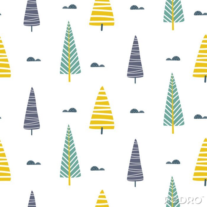 Fototapete Wald im skandinavischen Stil