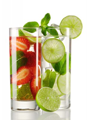 Fototapete Wasser mit frischen Früchten