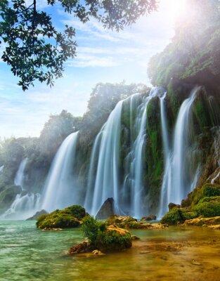Fototapete Wasserfälle in Vietnam 3D