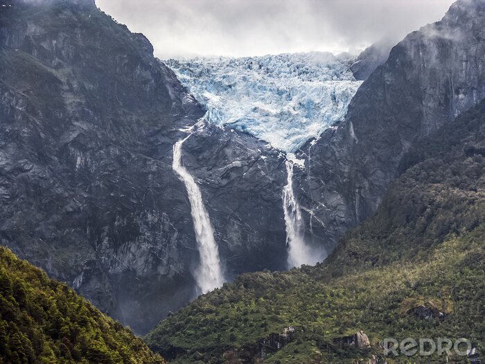Fototapete Wasserfall am Gletscher