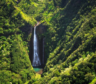 Fototapete Wasserfall inmitten des Waldes