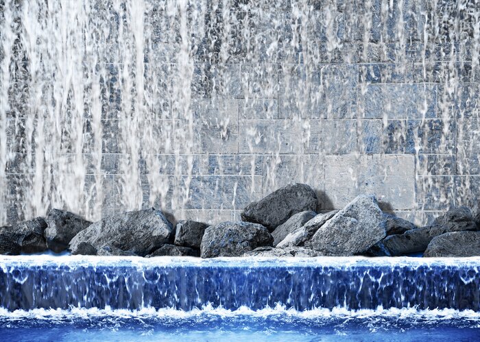 Fototapete Wasserfall und Steine