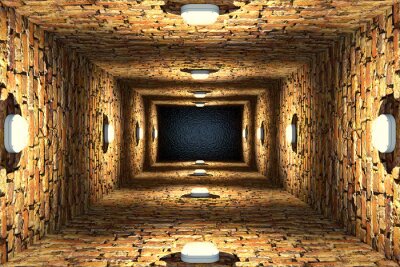 Fototapete Wassergefüllter Ziegelschacht