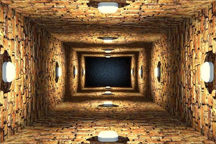 Fototapete Wassergefüllter Ziegelschacht