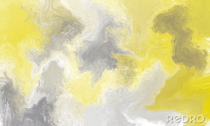 Fototapete Watercolor abstract background. Yellow and grey watercolor splash. Color 2021 year.