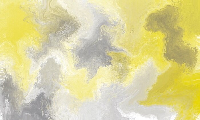 Fototapete Watercolor abstract background. Yellow and grey watercolor splash. Color 2021 year.