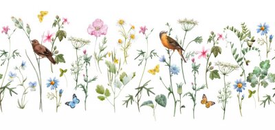 Sticker Watercolor floral pattern