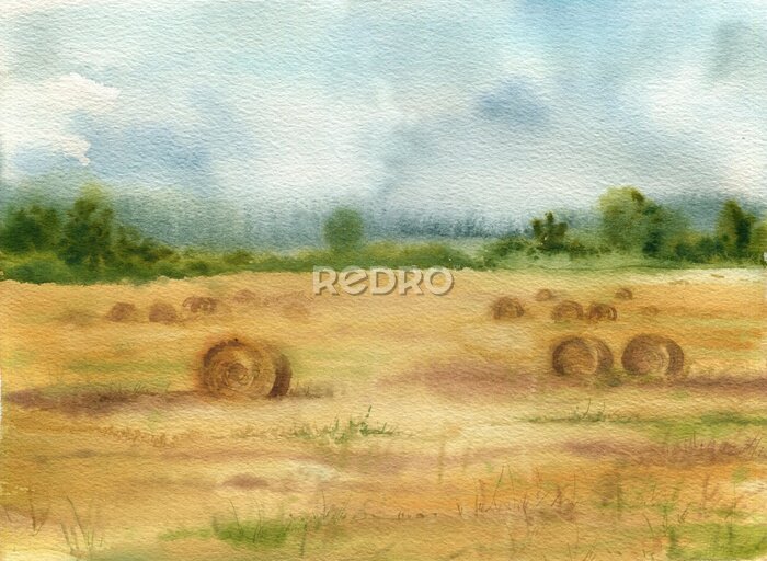 Fototapete watercolor landscape