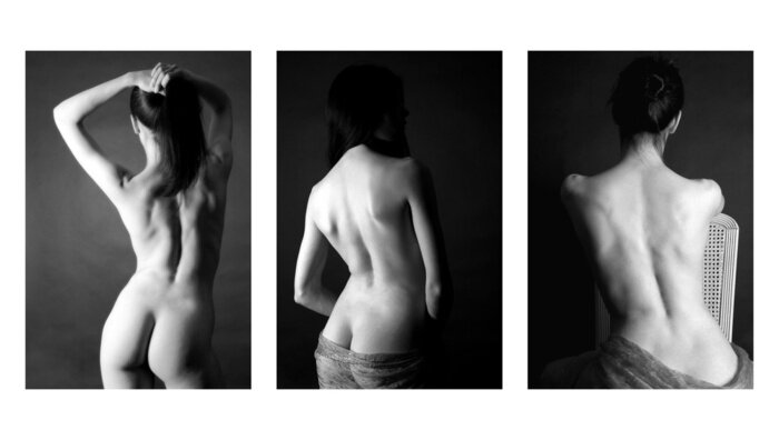 Fototapete Weiblicher Akt in drei Teilen