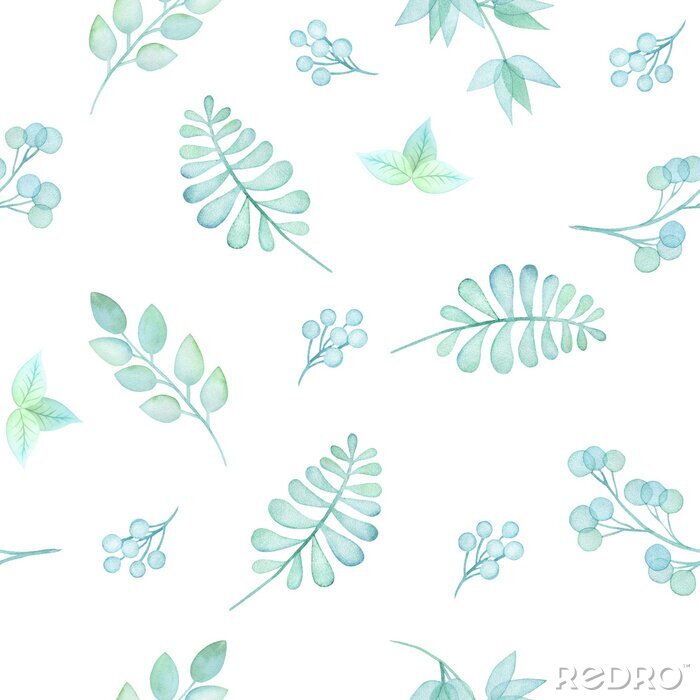 Fototapete Weiche Aquarellblätter