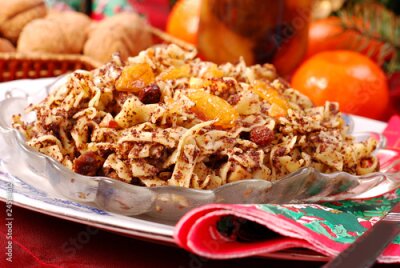 Fototapete Weihnachten Nudeln mit Mohn