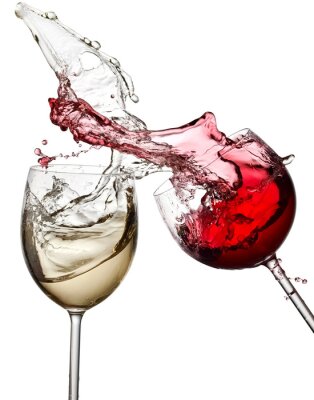 Fototapete Wein in Gläsern und Platschen