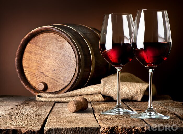 Fototapete Wein in zwei Gläsern