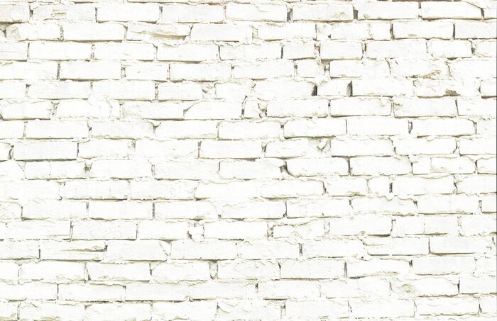 Fototapete Weiß bemalte Backsteinmauer