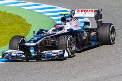 Fototapete Weiß-blauer Bolid